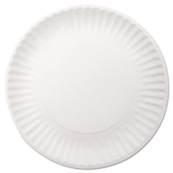 White Paper Plates, 9" Dia, 250/pack, 4 Packs/carton