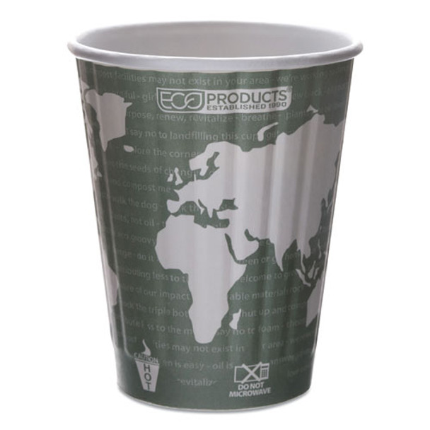 World Art Renewable And Compostable Insulated Hot Cups, Pla, 12 Oz, 40/packs, 15 Packs/carton