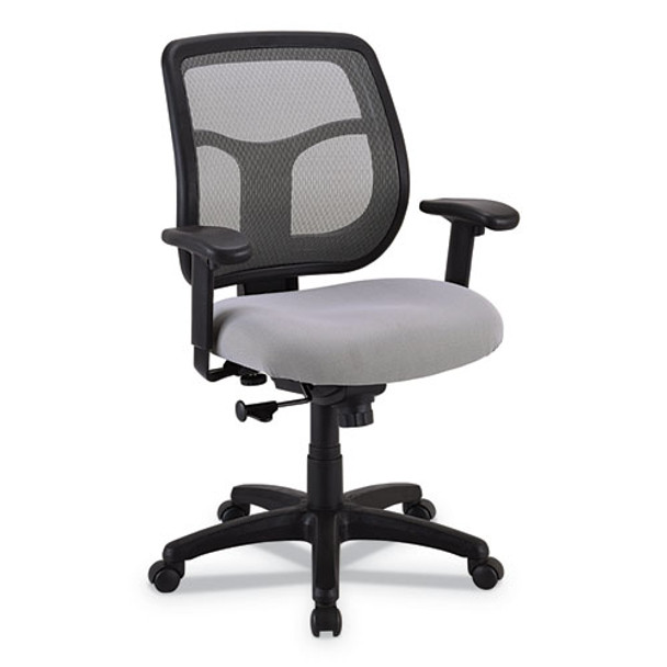 Apollo Mid-back Mesh Chair, Silver Seat/silver Back, Silver Base