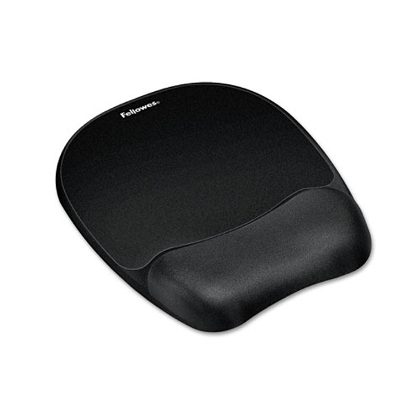 Mouse Pad W/wrist Rest, Nonskid Back, 7 15/16 X 9 1/4, Black