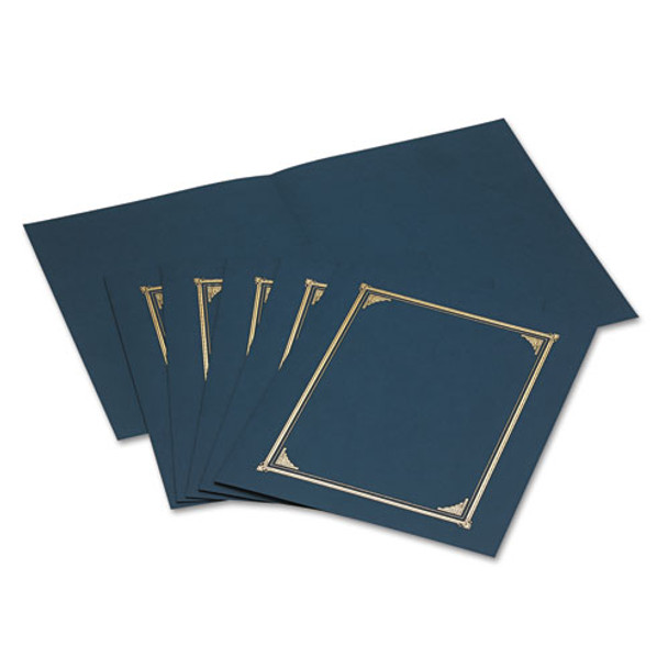 Certificate/document Cover, 12 1/2 X 9 3/4, Navy Blue, 6/pack