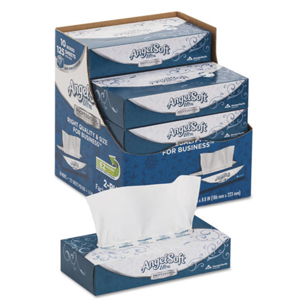 Ps Ultra Facial Tissue, 2-ply, White, 125 Sheets/box, 10 Boxes/carton