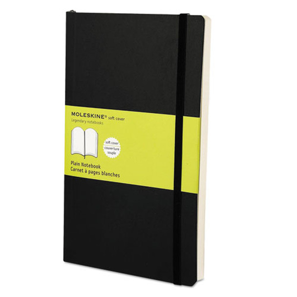 Classic Softcover Notebook, 1 Subject, Unruled, Black Cover, 8.25 X 5, 192 Sheets