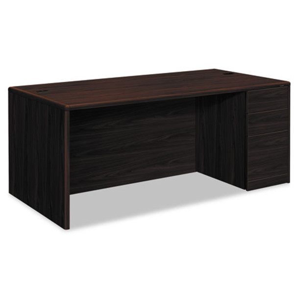 10700 Single Pedestal Desk, Full Right Pedestal, 72w X 36d X 29.5h, Mahogany