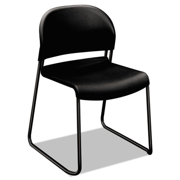 Gueststacker High Density Chairs, Onyx Seat/onyx Back, Black Base, 4/carton