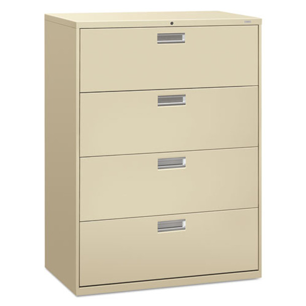 600 Series Four-drawer Lateral File, 42w X 18d X 52.5h, Putty