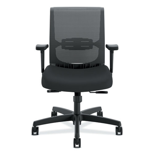 Convergence Mid-back Task Chair With Syncho-tilt Control/seat Slide, Supports Up To 275 Lbs, Black Seat/back, Black Base