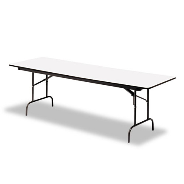 Premium Wood Laminate Folding Table, Rectangular, 72w X 30d X 29h, Gray/charcoal