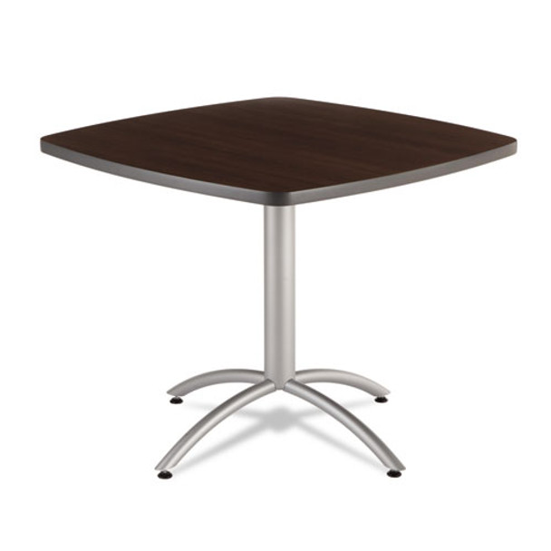 Cafeworks Table, 36w X 36d X 30h, Walnut/silver