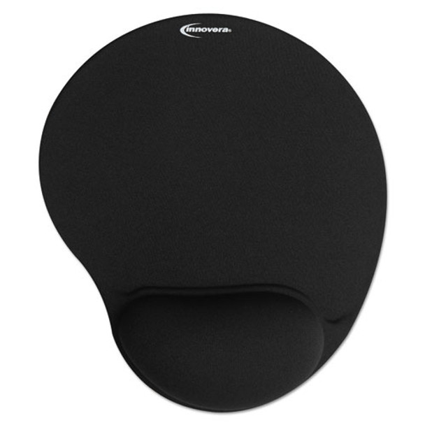 Mouse Pad W/gel Wrist Pad, Nonskid Base, 10-3/8 X 8-7/8, Black