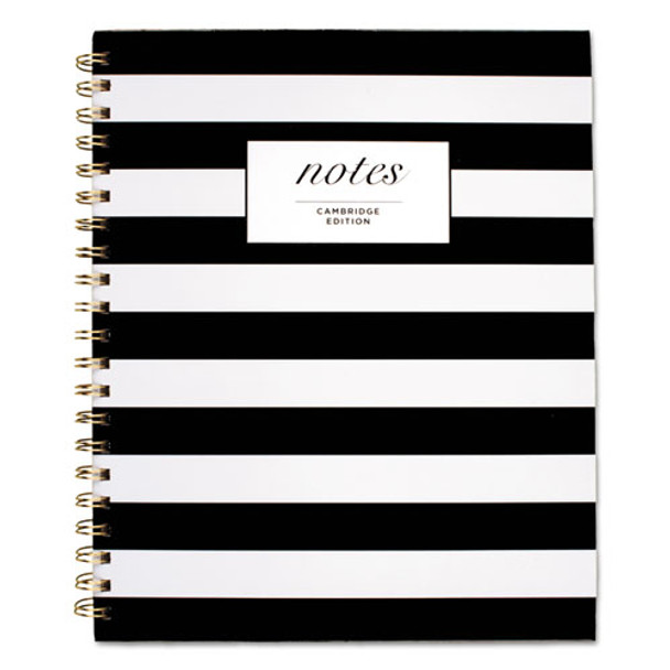 Black & White Striped Hardcover Notebook, 1 Subject, Wide/legal Rule, Black/white Stripes Cover, 11 X 8.88, 80 Sheets