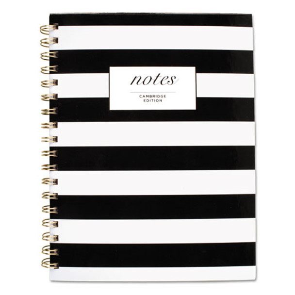 Black & White Striped Hardcover Notebook, 1 Subject, Wide/legal Rule, Black/white Stripes Cover, 9.5 X 7.25, 80 Sheets