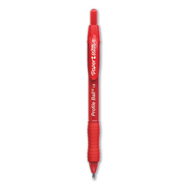 Profile Retractable Ballpoint Pen, Bold 1 Mm, Red Ink/barrel, Dozen