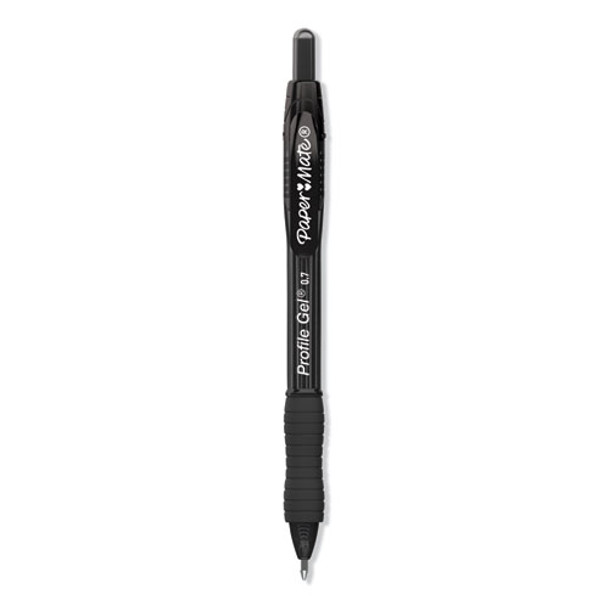 Profile Retractable Gel Pen, Medium 0.7 Mm, Black Ink, Translucent Black Barrel, 36/pack