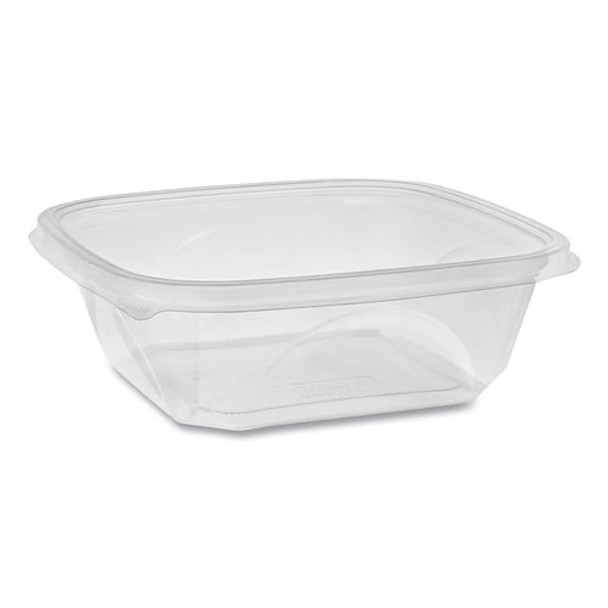 Earthchoice Recycled Pet Square Base Salad Containers, 7 X 7 X 2, 32 Oz, Clear, 300/carton