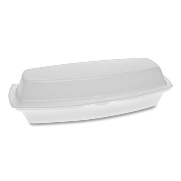 Foam Hinged Lid Containers, Single Tab Lock Hot Dog, 7.25 X 3 X 2, 1-compartment, White, 504/carton