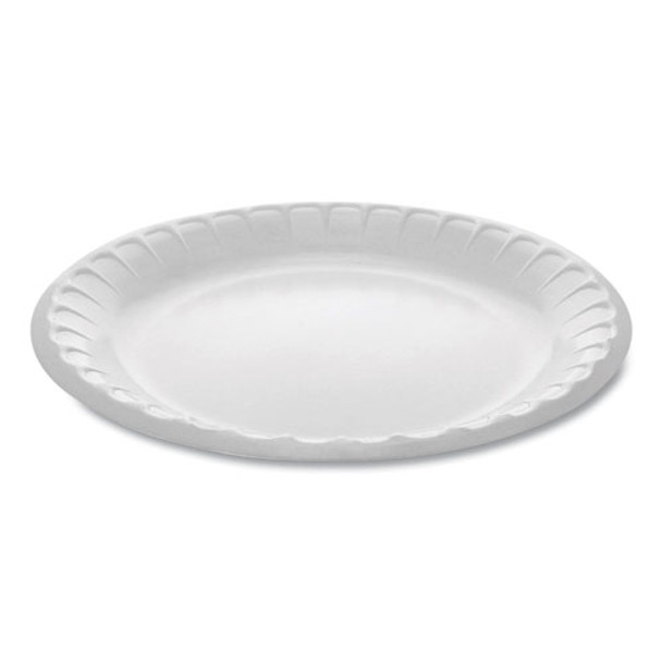 Laminated Foam Dinnerware, Plate, 8.88" Diameter, White, 500/carton
