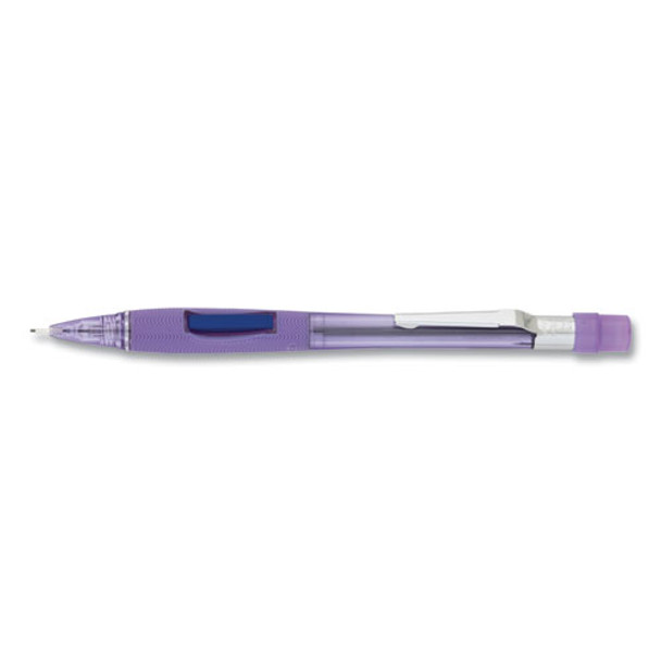 Quicker Clicker Mechanical Pencil, 0.7 Mm, Hb (#2.5), Black Lead, Transparent Violet Barrel