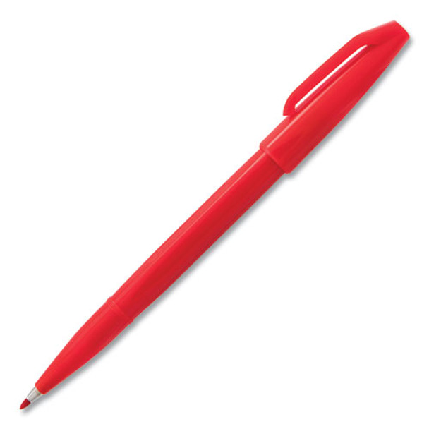 Sign Pen Color Marker, Extra-fine Bullet Tip, Red, Dozen