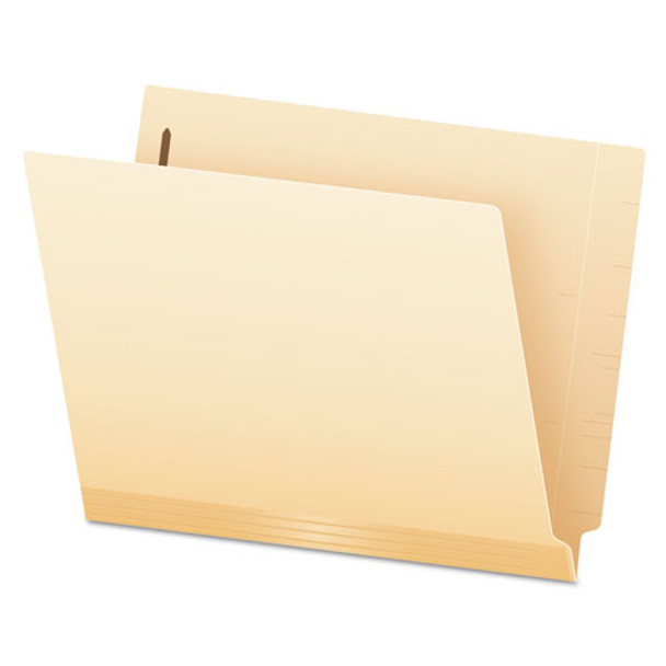 Manila Laminated End Tab Folders With One Fastener, Straight Tab, Letter Size, 11 Pt. Manila, 50/box