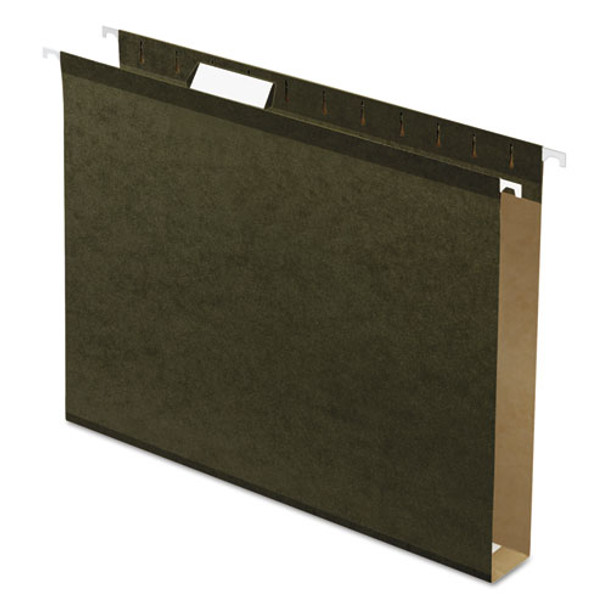 Extra Capacity Reinforced Hanging File Folders With Box Bottom, Letter Size, 1/5-cut Tab, Standard Green, 25/box - IVSPFX4152X1