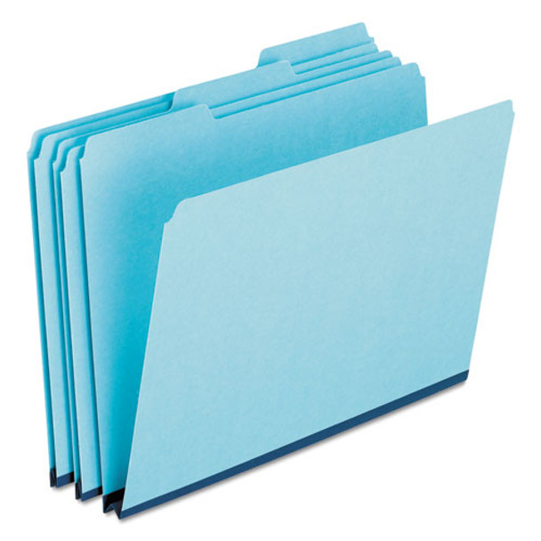 Pressboard Expanding File Folders, 1/3-cut Tabs, Legal Size, Blue, 25/box