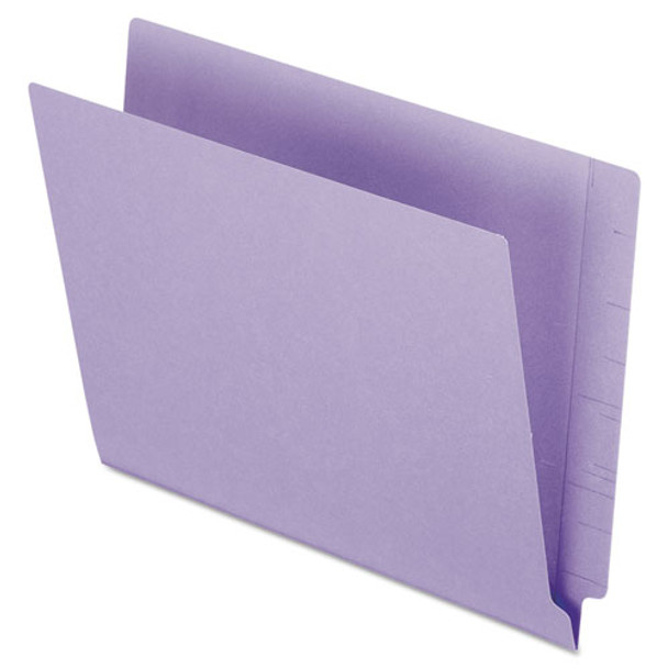 Colored End Tab Folders With Reinforced 2-ply Straight Cut Tabs, Letter Size, Purple, 100/box