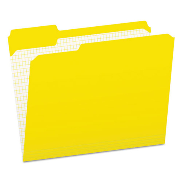 Double-ply Reinforced Top Tab Colored File Folders, 1/3-cut Tabs, Letter Size, Yellow, 100/box