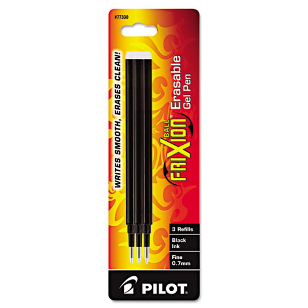 Refill For Pilot Frixion Erasable, Frixion Ball, Frixion Clicker And Frixion Lx Gel Ink Pens, Fine Point, Black Ink, 3/pack