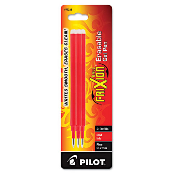 Refill For Pilot Frixion Erasable, Frixion Ball, Frixion Clicker And Frixion Lx Gel Ink Pens, Fine Point, Red Ink, 3/pack