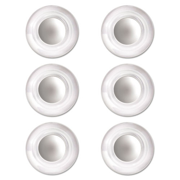 Glass Magnets, Large, 0.45" Dia, Clear, 6/pack