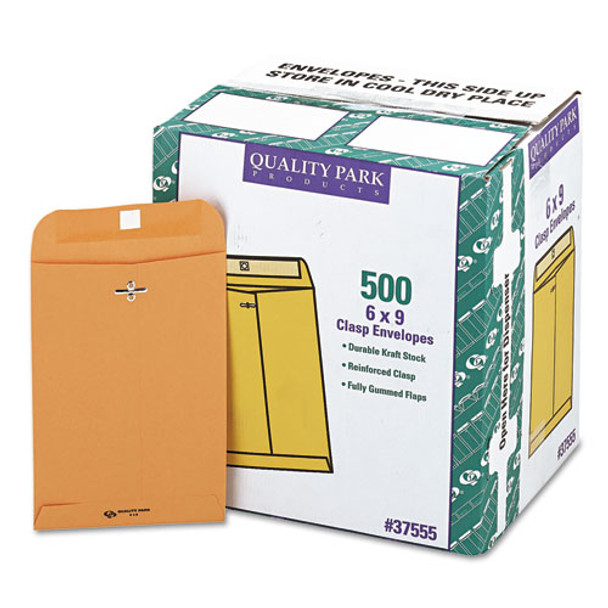 Clasp Envelope, #55, Cheese Blade Flap, Clasp/gummed Closure, 6 X 9, Brown Kraft, 500/carton
