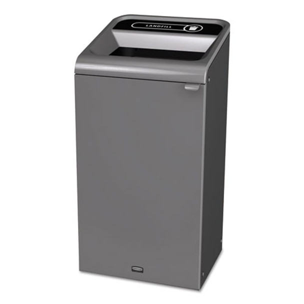 Configure Indoor Recycling Waste Receptacle, 23 Gal, Gray, Landfill