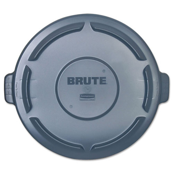 Vented Round Brute Lid, 24.5 Dia X 1.5h, Gray