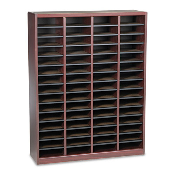 Wood/fiberboard E-z Stor Sorter, 60 Slots, 40x11 3/4x52 1/4, Mahogany, 2 Boxes