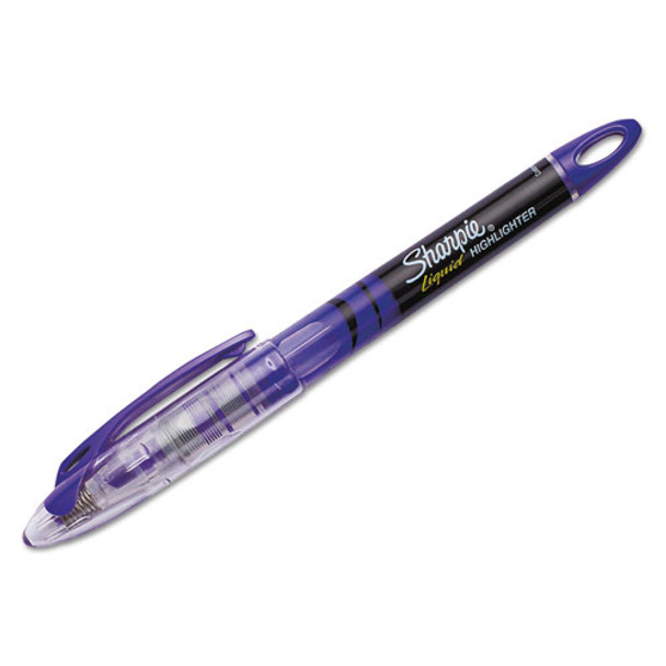 Liquid Pen Style Highlighters, Chisel Tip, Fluorescent Purple, Dozen