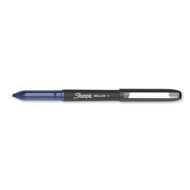 Roller Ball Stick Pen, Fine 0.5 Mm, Blue Ink/barrel, Dozen
