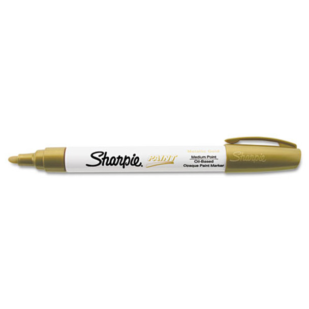 Permanent Paint Marker, Medium Bullet Tip, Gold