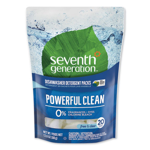 Natural Dishwasher Detergent Concentrated Packs, 20/pack, 12 Packs/carton