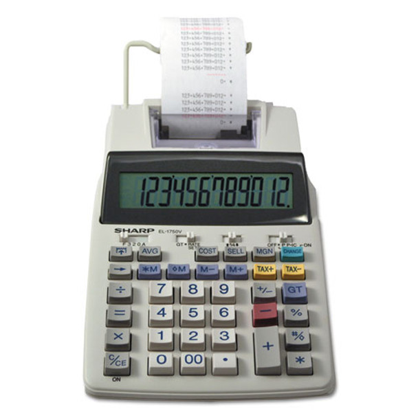 El-1750v Two-color Printing Calculator, Black/red Print, 2 Lines/sec