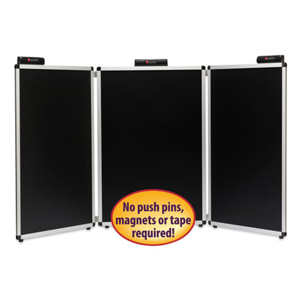 Justick Three-panel Electro-surface Table-top Expo Display, 72" X 36", Black