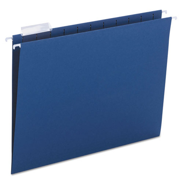 Colored Hanging File Folders, Letter Size, 1/5-cut Tab, Navy, 25/box