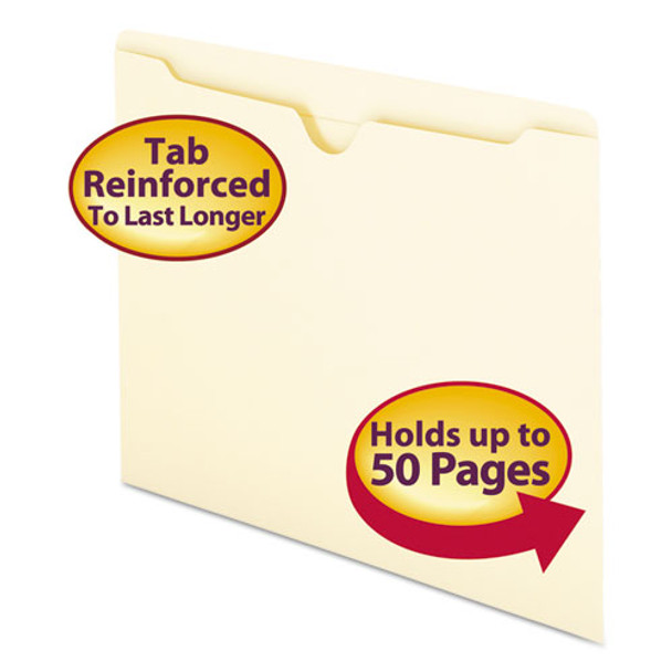 Manila File Jackets, 2-ply Straight Tab, Letter Size, Manila, 100/box