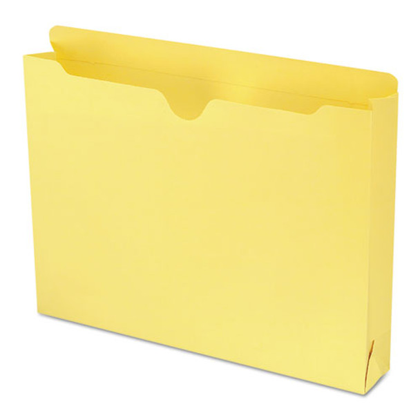 Colored File Jackets With Reinforced Double-ply Tab, Straight Tab, Letter Size, Yellow, 50/box