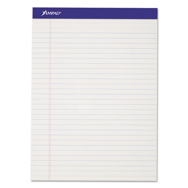 Perforated Writing Pads, Wide/legal Rule, 8.5 X 11.75, White, 50 Sheets, Dozen - IVSTOP20320