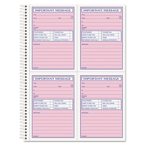 Telephone Message Book, Fax/mobile Section, 5 1/2 X 3 3/16, Two-part, 200/book