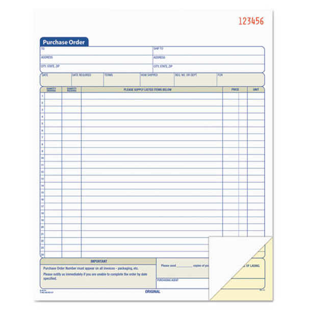 Purchase Order Book, 8 3/8 X 10 3/16, Two-part Carbonless, 50 Sets/book