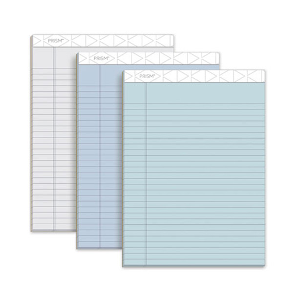 Prism + Colored Writing Pad, Wide/legal Rule, 8.5 X 11.75, Assorted Pastel Sheet Colors, 50 Sheets, 6/pack