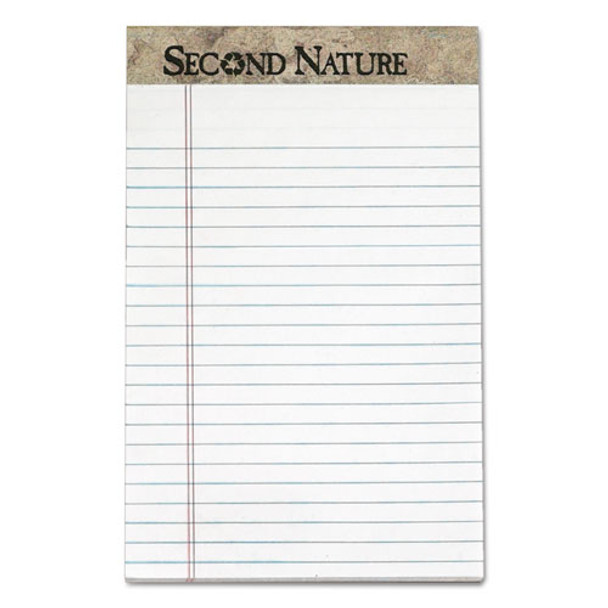 Second Nature Recycled Ruled Pads, Narrow Rule, 5 X 8, White, 50 Sheets, Dozen