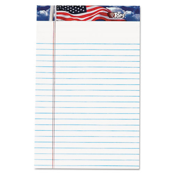 American Pride Writing Pad, Narrow Rule, 5 X 8, White, 50 Sheets, 12/pack